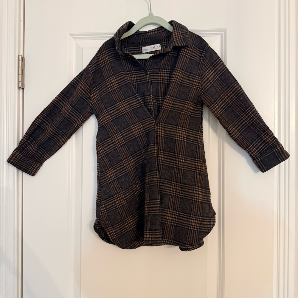 Kids Plaid Long Sleeve 2 in 1 Shirt and Blazer
